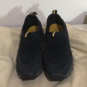 Men’s llbean Black Suede Loafers Mules size 9